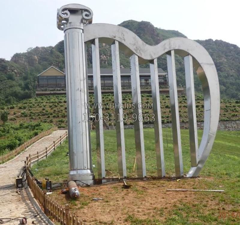 不锈钢抽象拱门街边景观雕塑