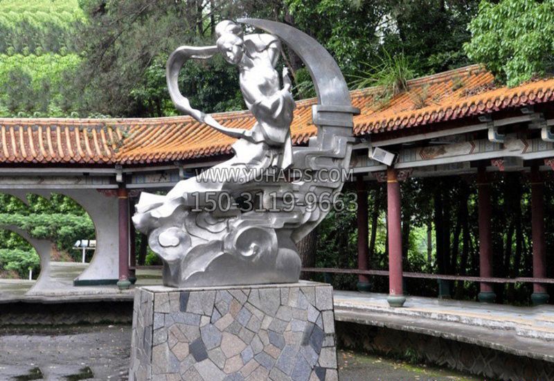 不锈钢抽象嫦娥奔月雕塑