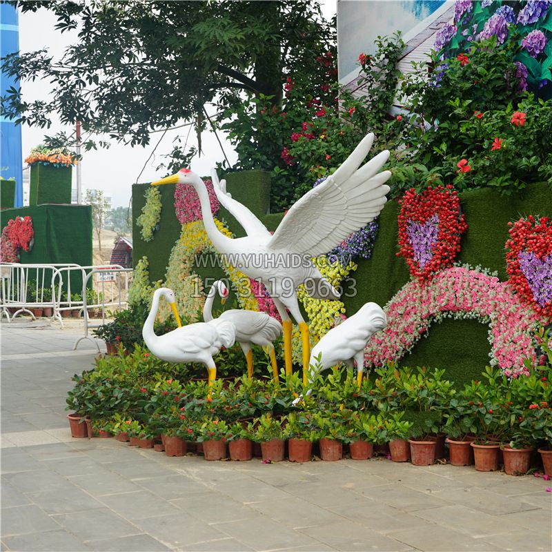 北京玻璃钢仙鹤雕塑