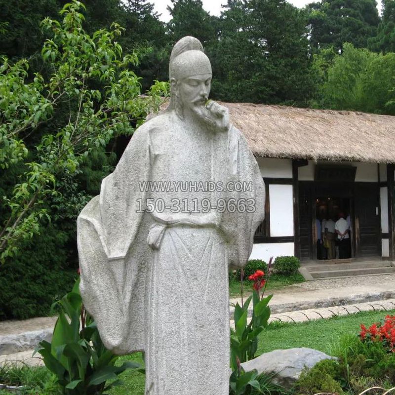 白居易石雕塑像-公园景区中国古代历史文化名人雕塑
