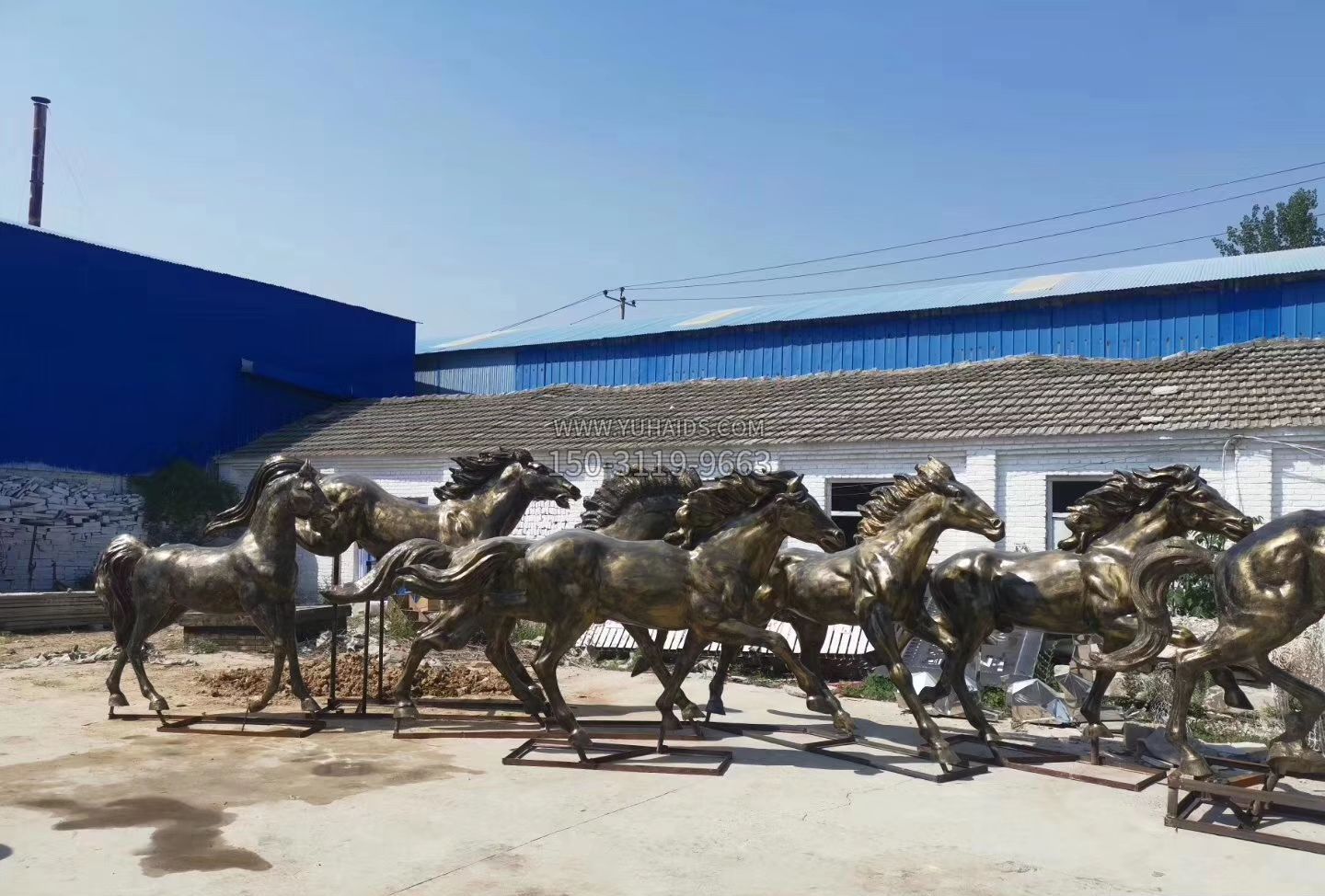八匹马 八骏图铜雕雕塑