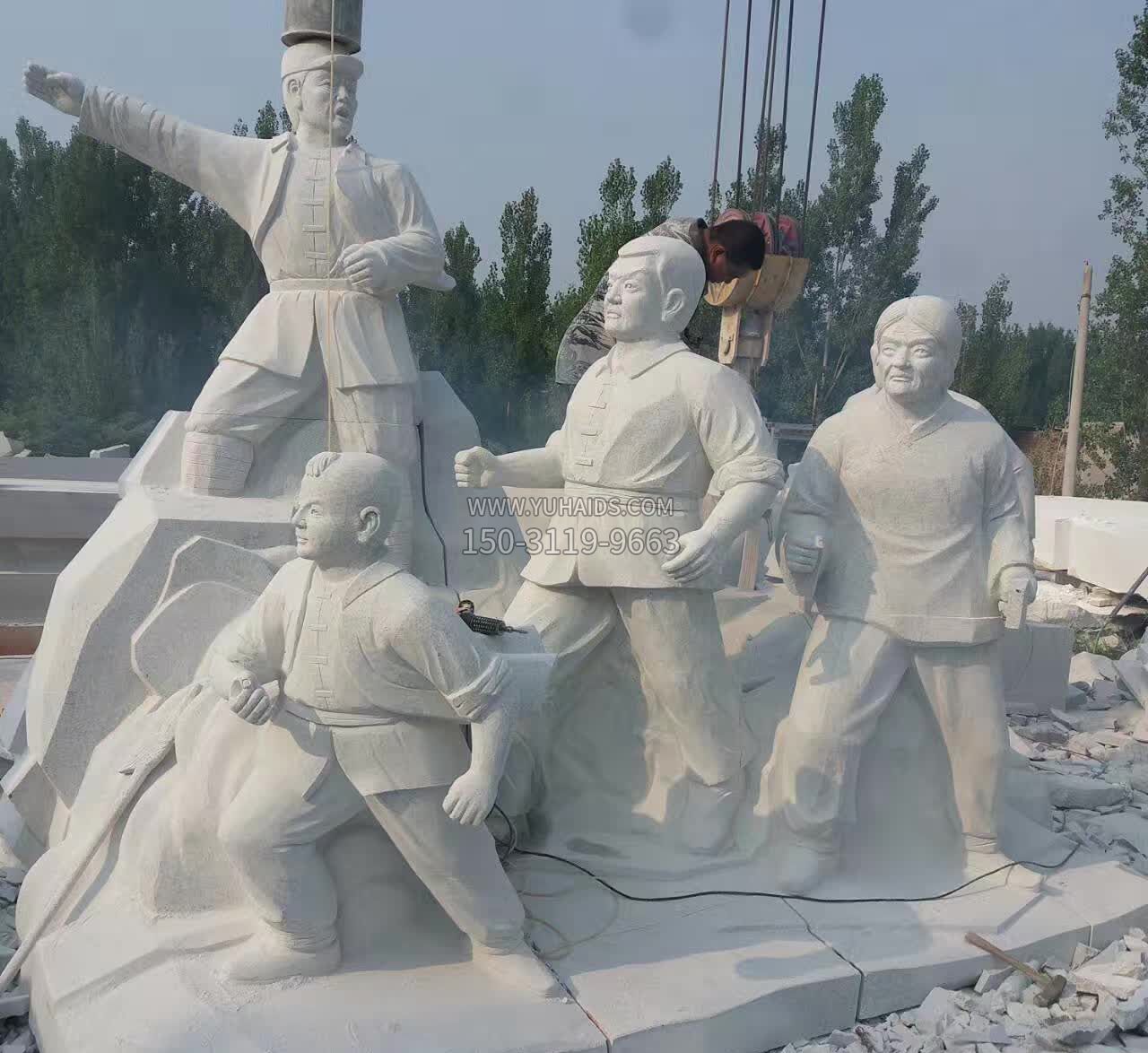 八路军人物石雕雕塑