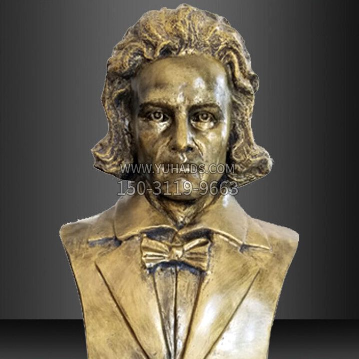 贝多芬雕塑作品-纯铜铸造名人胸像