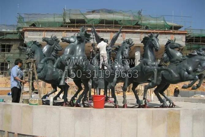 八匹马铜雕雕塑