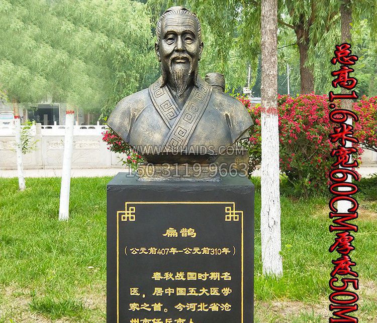扁鹊胸像古代名医铜雕雕塑