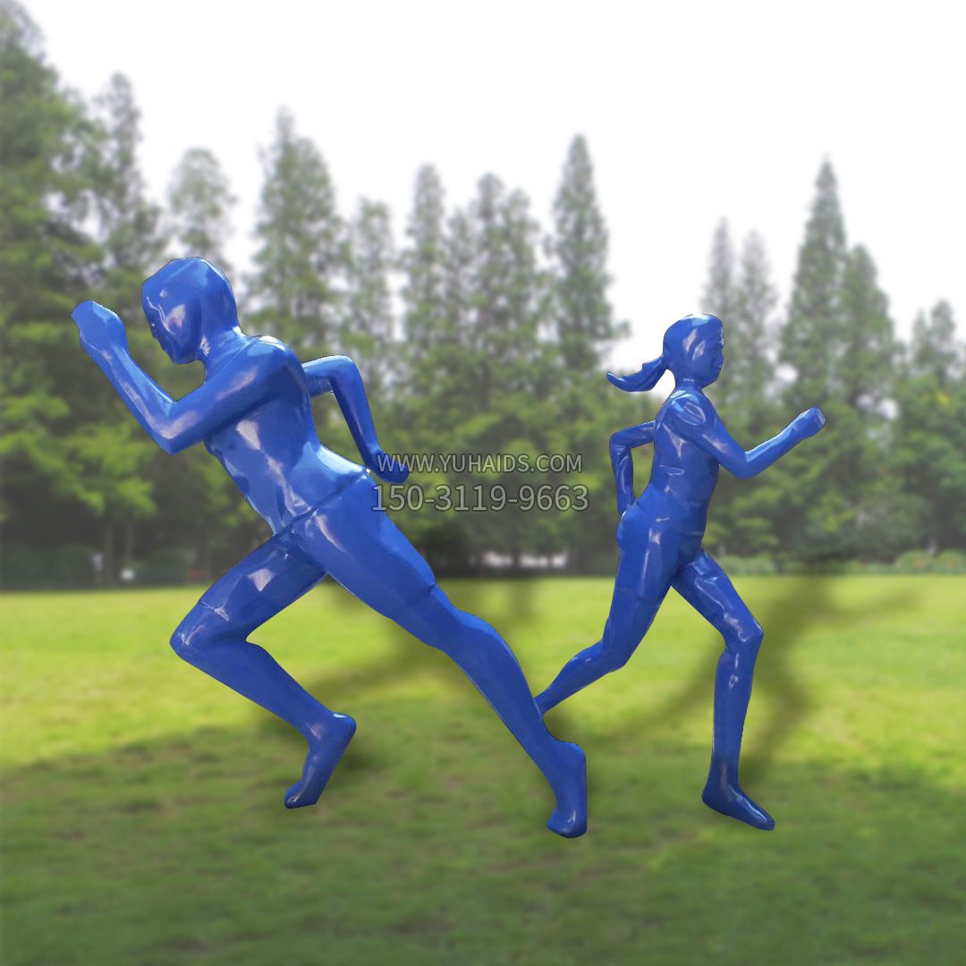 玻璃钢操场跑步人物雕塑