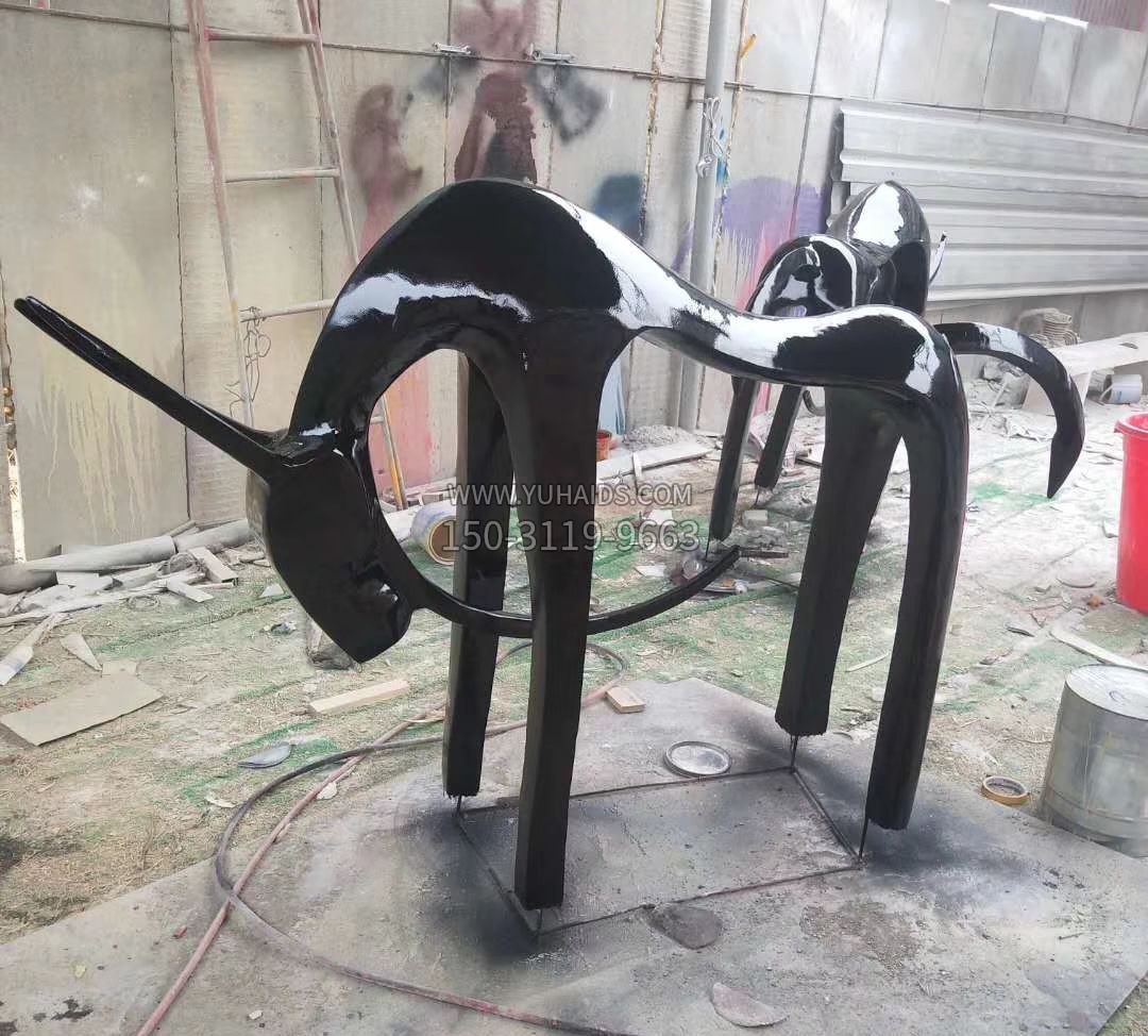 玻璃钢抽象小鹿雕塑别墅庭院景观摆件 
