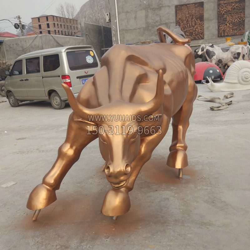 玻璃钢仿华尔街铜牛雕塑
