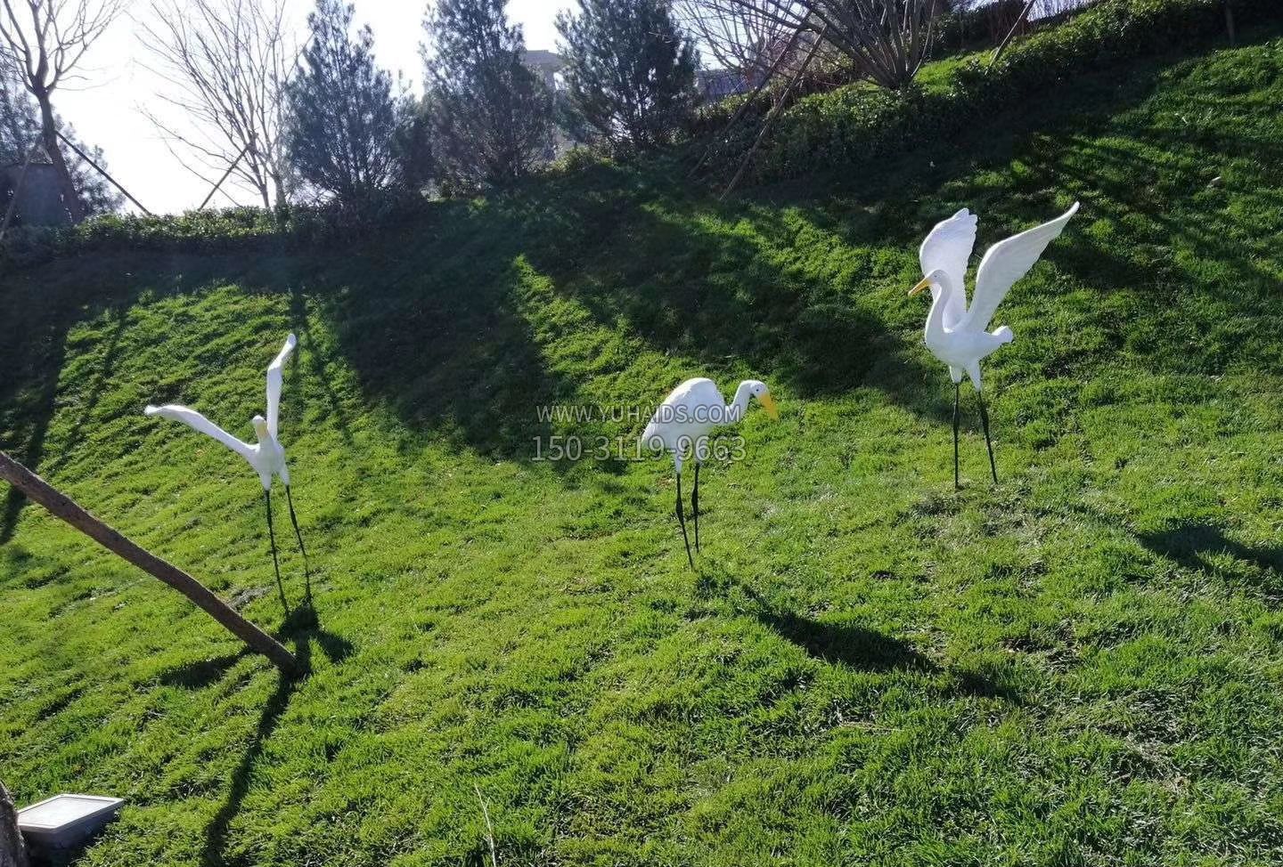 玻璃钢仙鹤雕塑