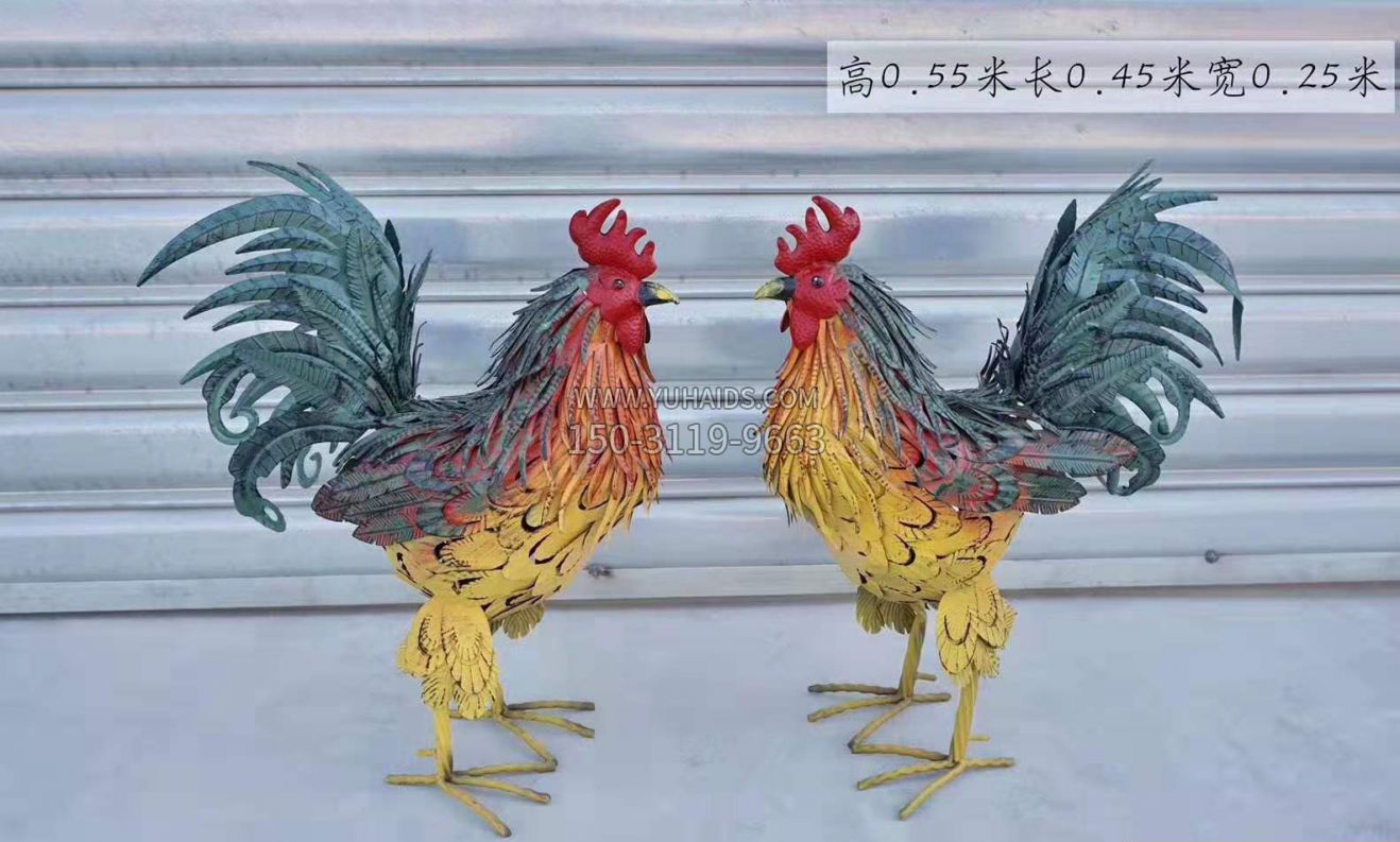 不锈钢彩绘公鸡雕塑广场景观雕塑 不锈钢彩绘公鸡雕塑广场景观雕塑
