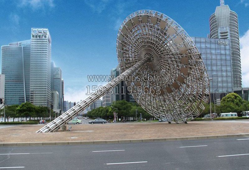 不锈钢城市日晷景观雕塑