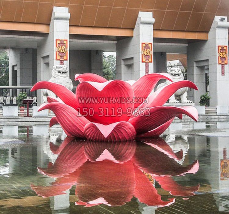 不锈钢彩色莲花喷泉雕塑