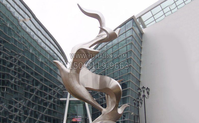 不锈钢抽象大雁鸽子雕塑
