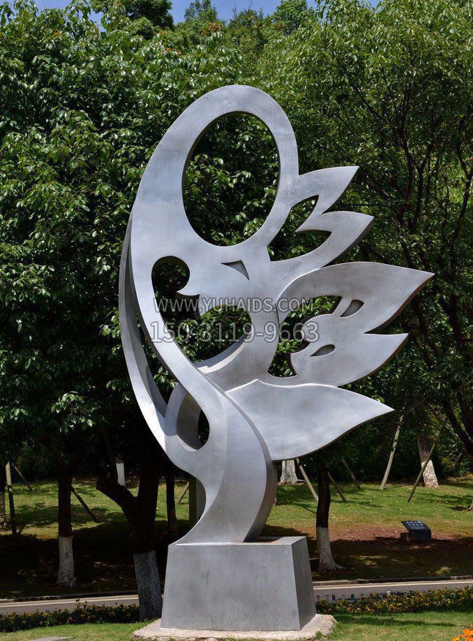 不锈钢抽象蝴蝶公园景观雕塑