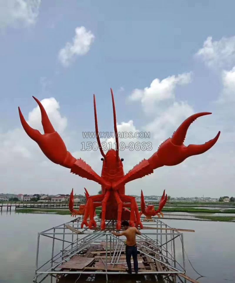 不锈钢景观大龙虾雕塑
