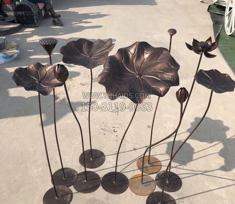 不锈钢荷花公园景观雕塑