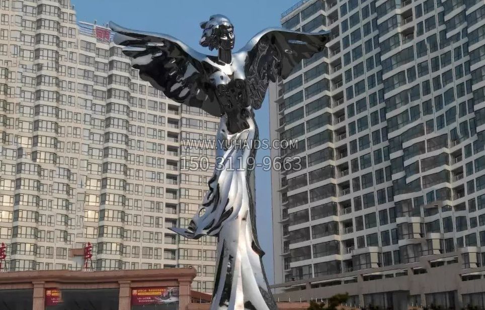 不锈钢人物天使雕塑