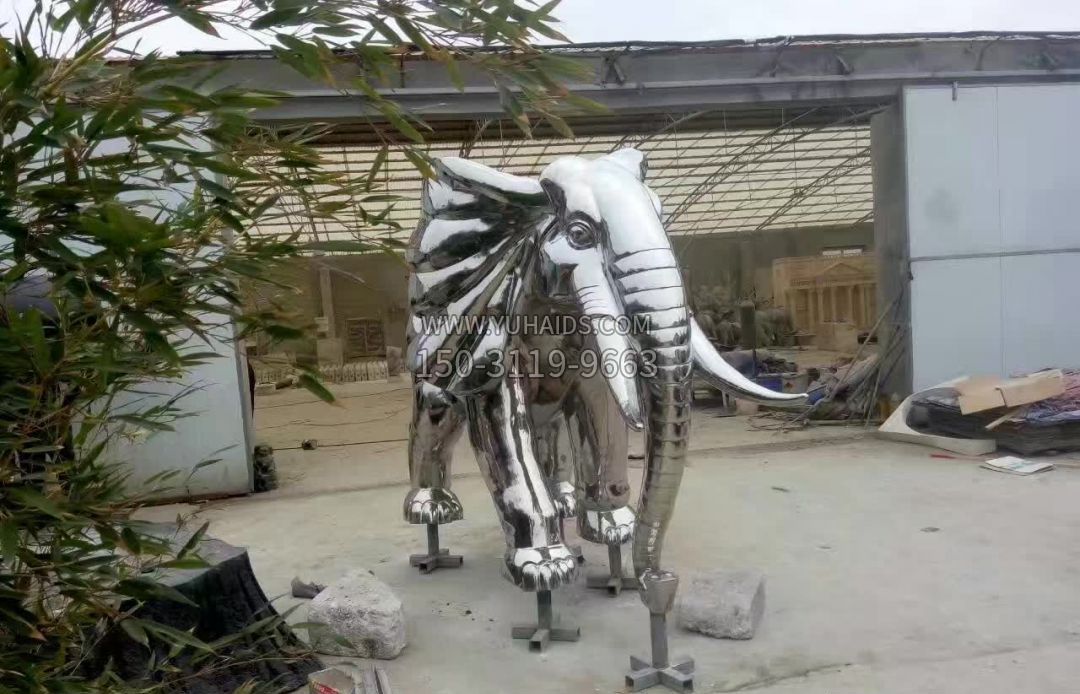 不锈钢售楼部装饰动物大象雕塑