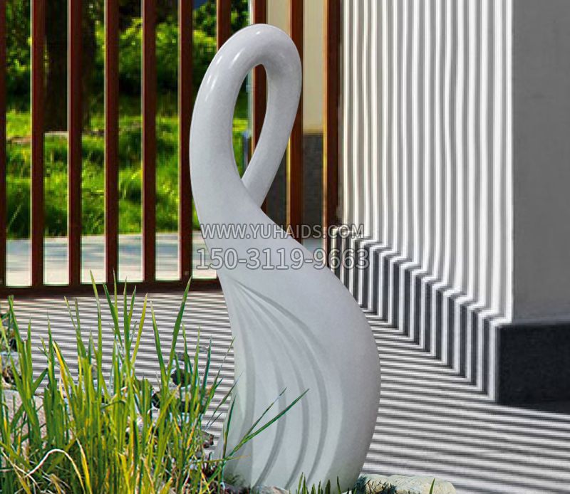 不锈钢小区抽象天鹅摆件雕塑