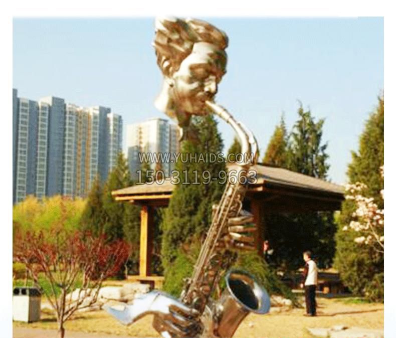 不锈钢音乐萨克斯雕塑