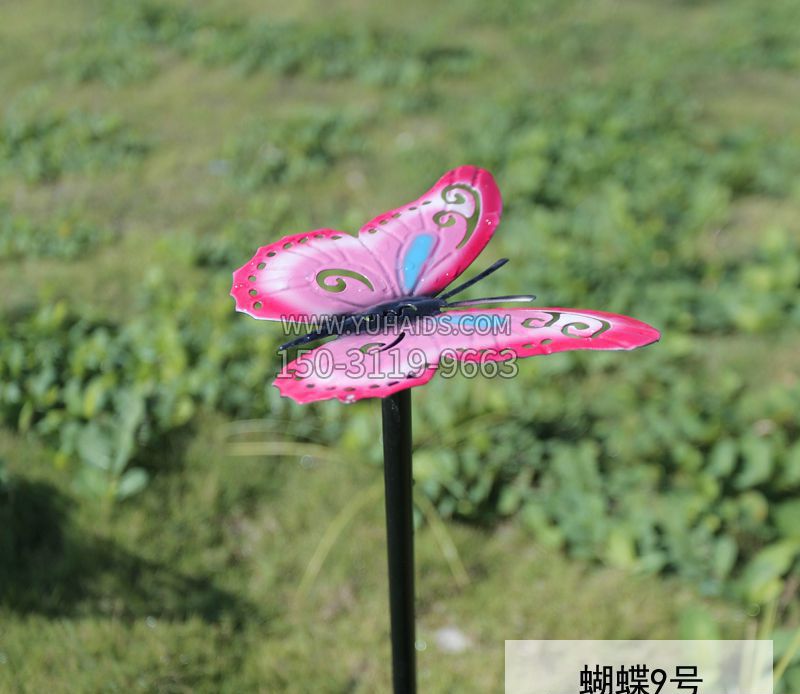 不锈钢园林彩色蝴蝶插件雕塑