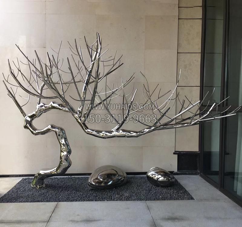 不锈钢现代树雕塑