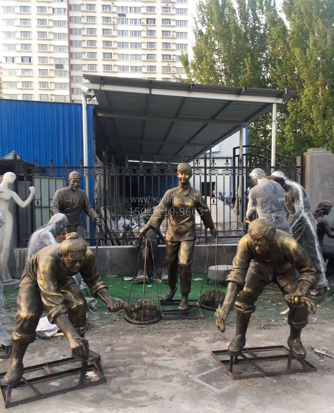 插秧人物铜雕雕塑