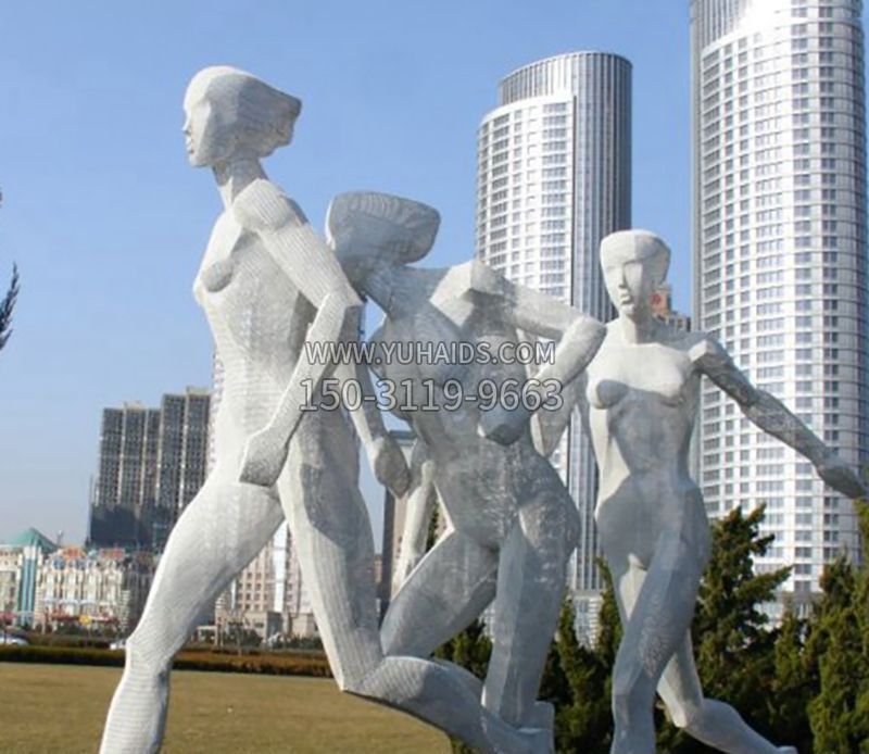 不锈钢运动公园人物雕塑 