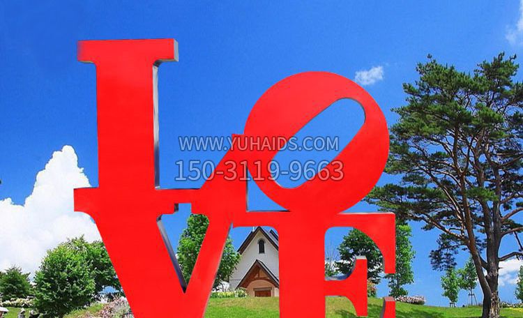 不锈钢字母LOVE公园景观雕塑