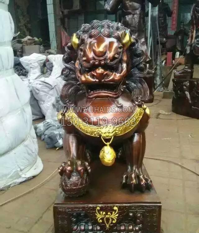 踩球的狮子铜雕雕塑
