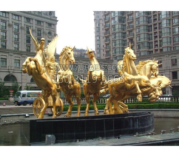 城市阿波罗战车铜雕马雕塑