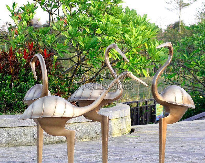 抽象丹顶鹤铜雕雕塑