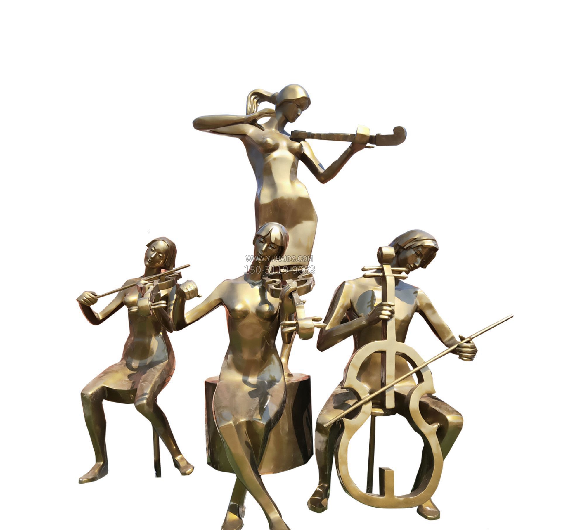 抽象大型乐队吹拉弹唱人物铜雕雕塑