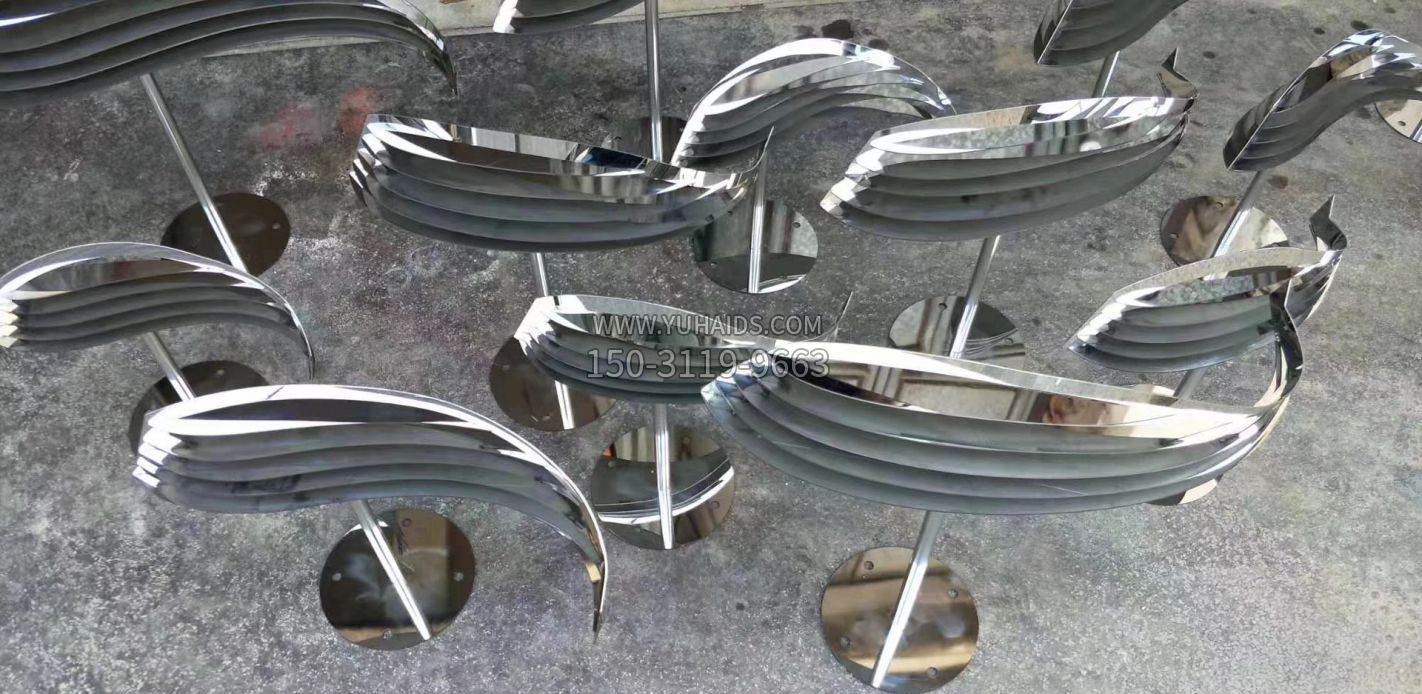 抽象不锈钢鱼雕塑广场动物雕塑