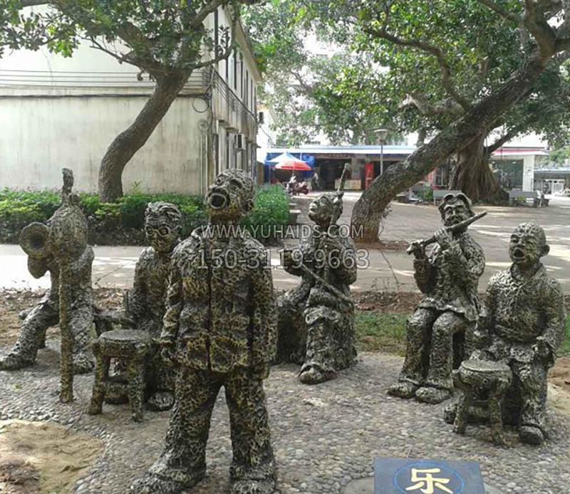 抽象人物唱歌公园景观铜雕雕塑