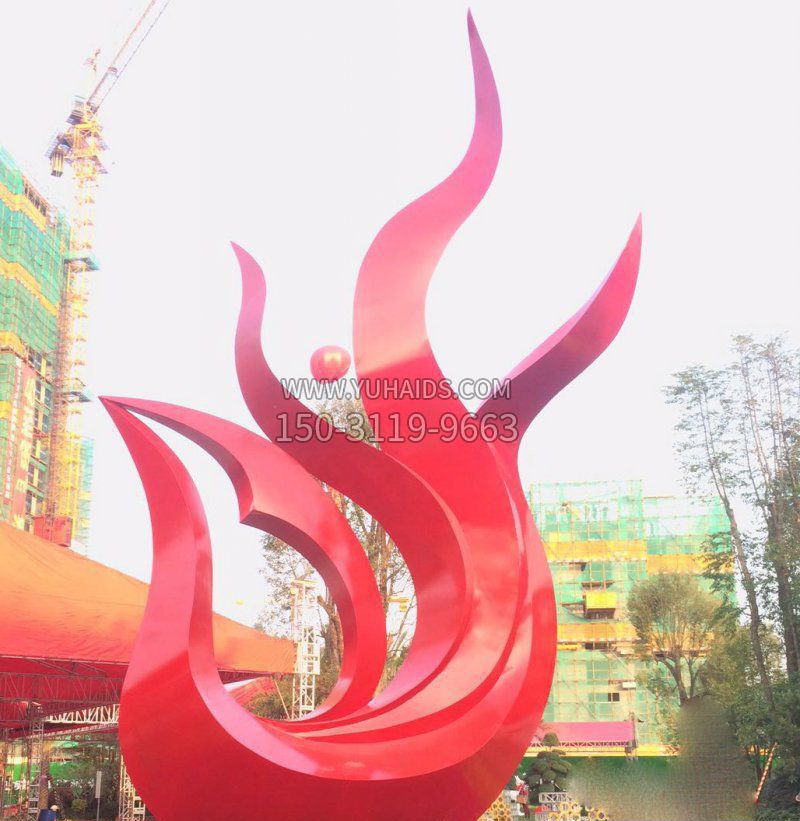 抽象凤凰广场不锈钢雕塑