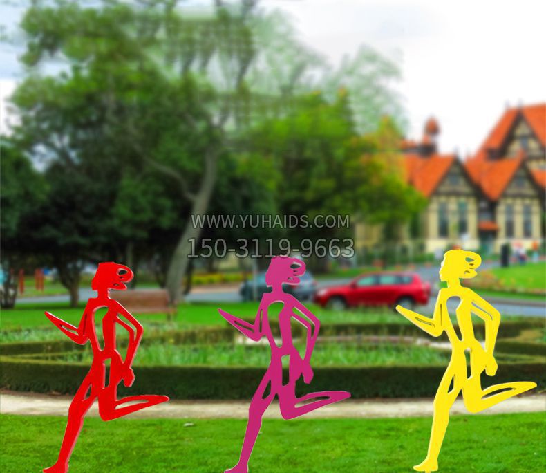 抽象跑步女人雕塑