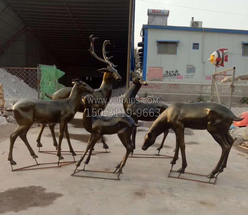 抽象鹿群铜雕雕塑