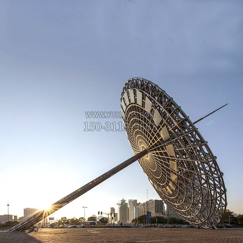 城市广场大型不锈钢创意日晷景观雕塑