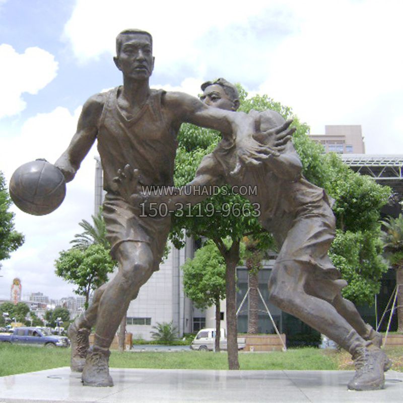 打篮球体育人物景观铜雕雕塑