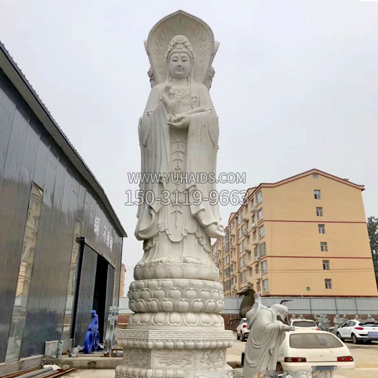 大理石佛像三面观音雕像雕塑