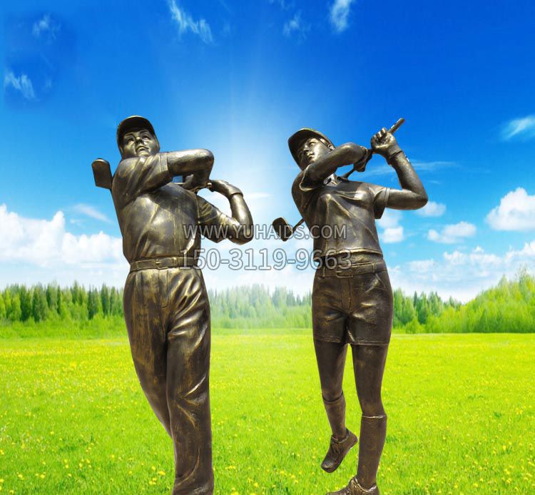 打高尔夫的人物铜雕 雕塑