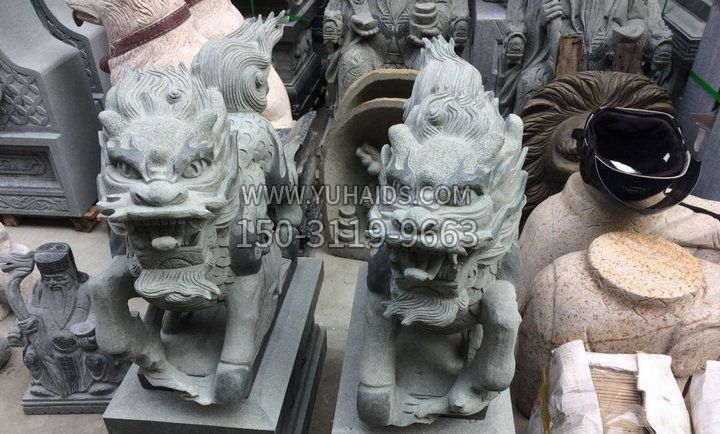 大理石立式麒麟门口镇宅石雕雕塑
