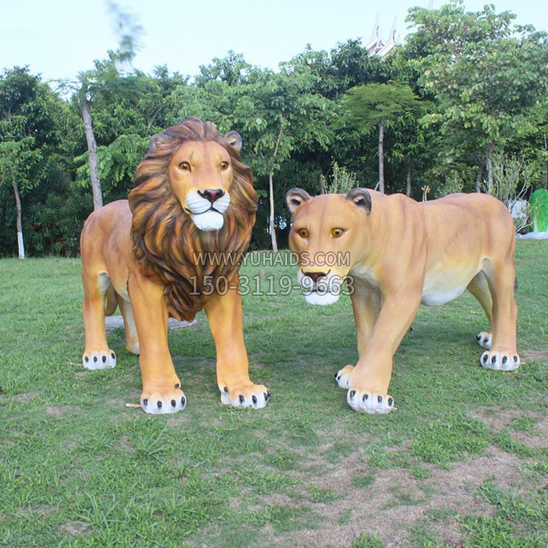 大型仿真狮子，动物园仿真动物雕塑