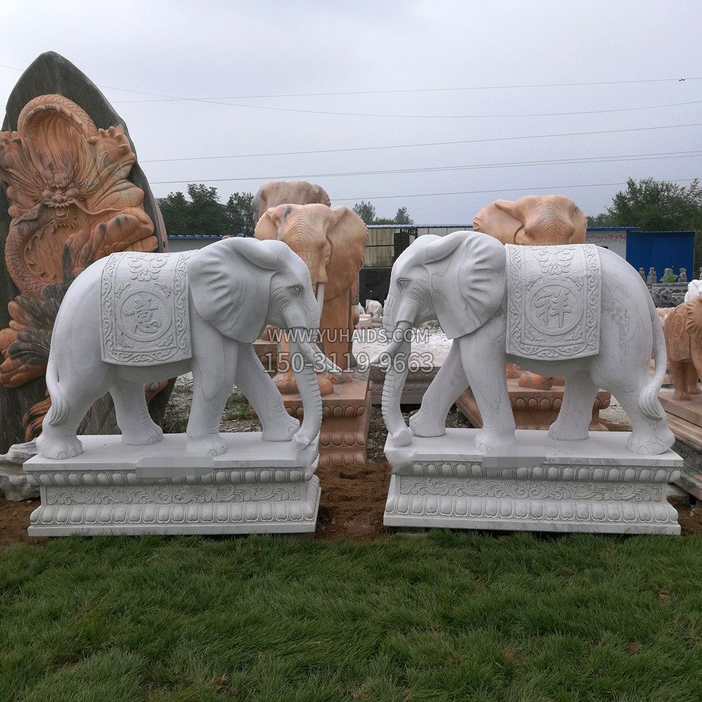 大象的的石雕雕塑