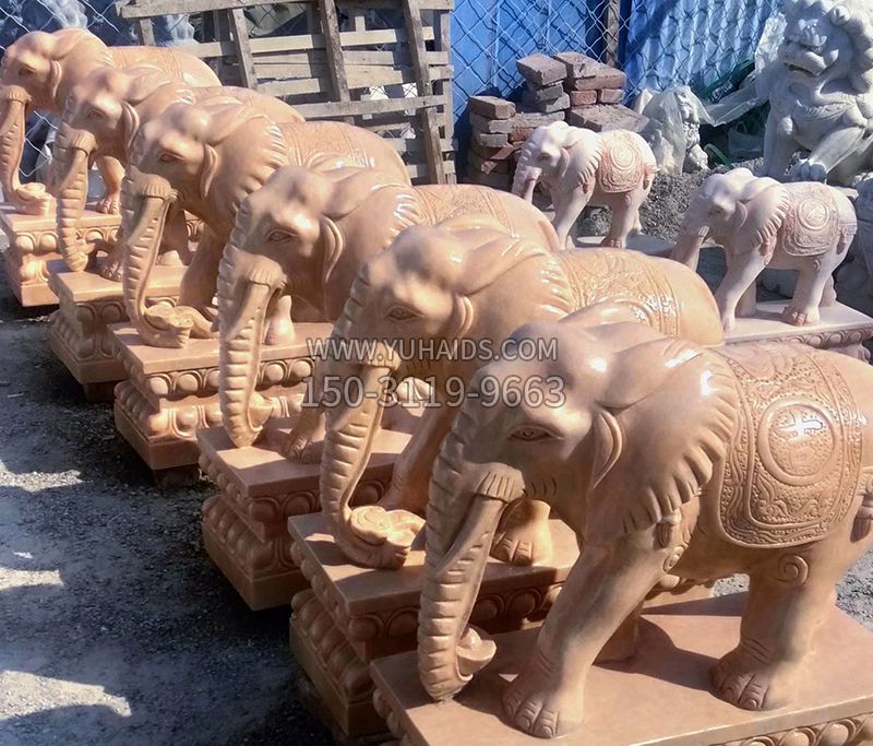 大象喷水石雕雕塑