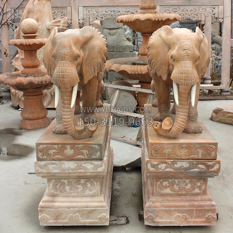 大象石雕摆门口雕塑