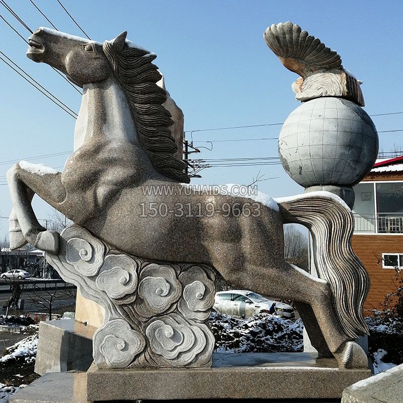 大理石马踏祥云石雕雕塑