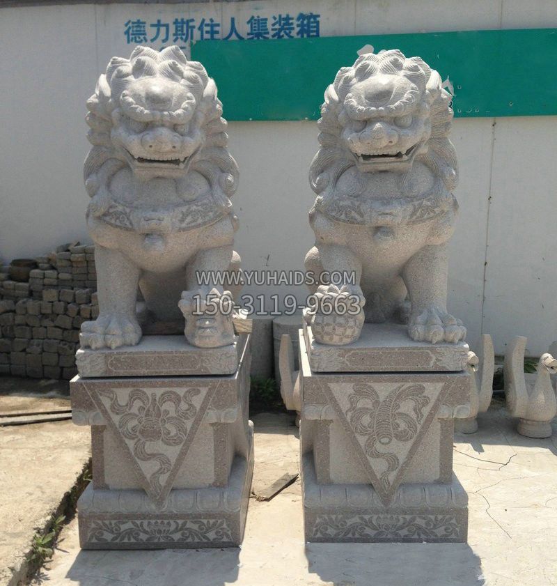 大理石狮子石雕刻雕塑