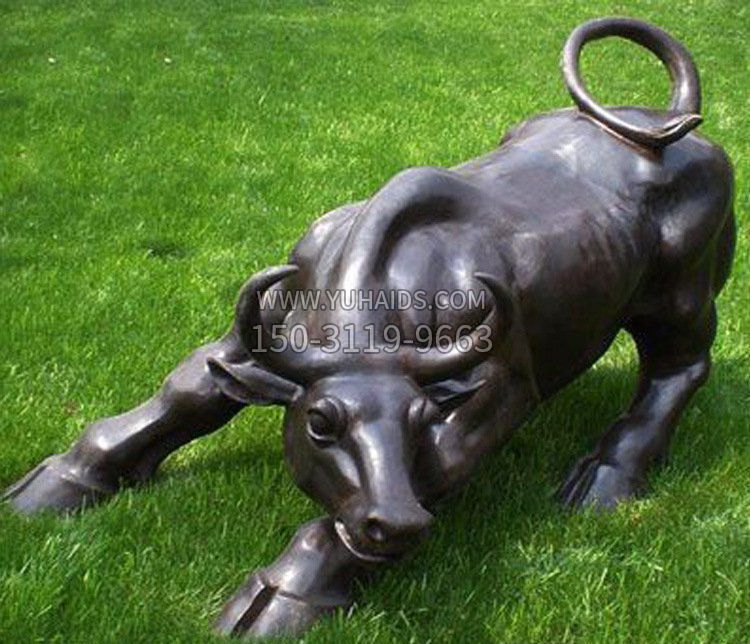 大型股市旺财牛铜雕摆件雕塑